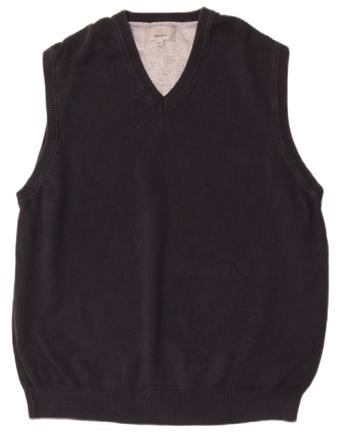 Marks & Spencer Herren-Tanktop mit normaler Passform, Größe L, Schwarz, Baumwolle