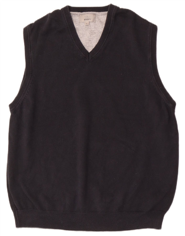 Marks & Spencer Herren-Tanktop mit normaler Passform, Größe L, Schwarz, Baumwolle