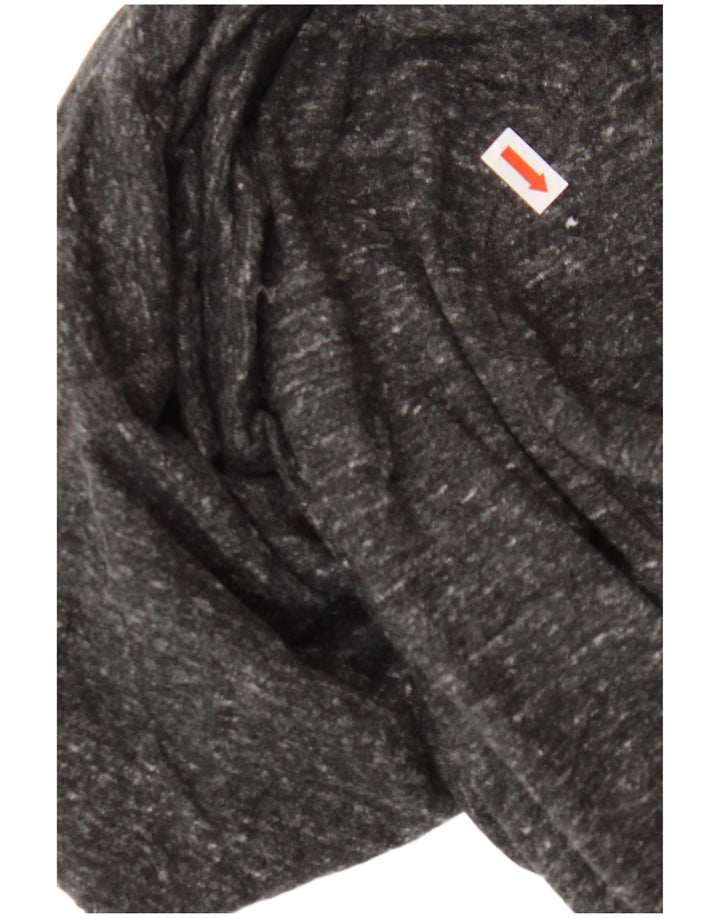 CHAMPION Womens Graphic Hoodie Pullover UK 14 Mittelgrau gefleckte Baumwolle