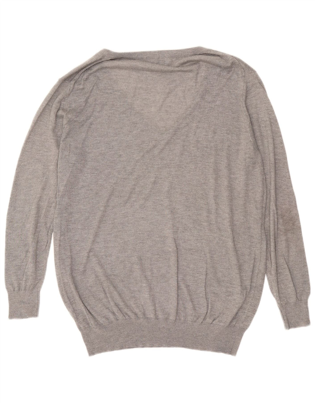 Übergroßer Pullover mit V-Ausschnitt von Zara für Damen, Gr. 14, Mittelgrau