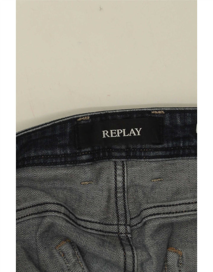 Replay Herren Grover Straight Jeans W34 L31 Blau