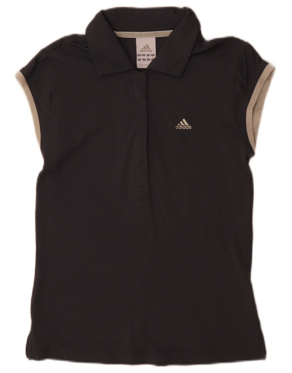 Adidas Damen Climalite Poloshirt UK 8 Small Grau Polyamid