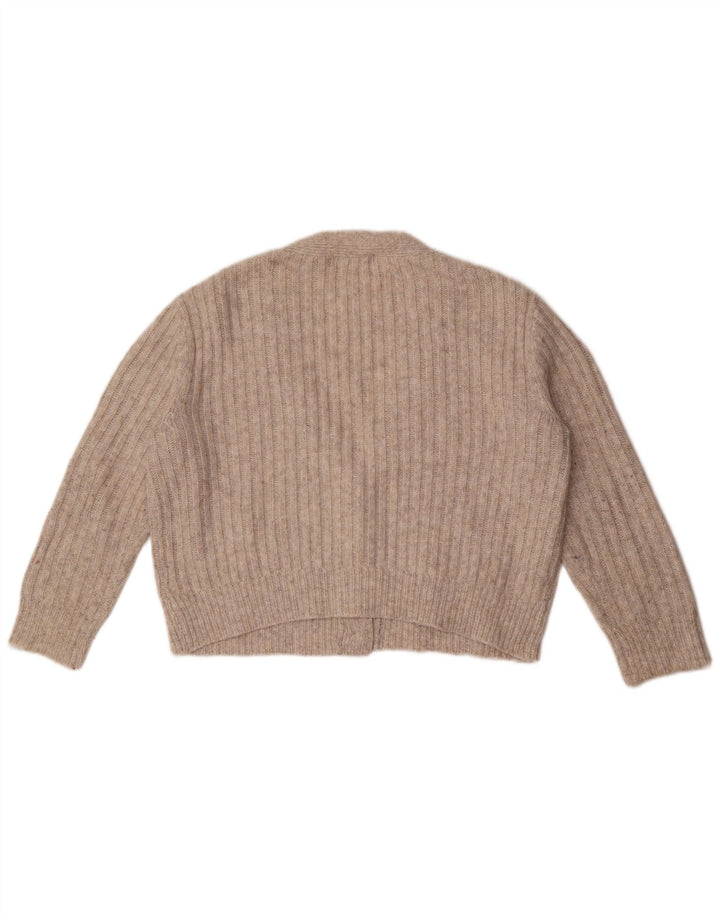 Marks & Spencer Damen Crop Oversized Cardigan Pullover UK 14 Mittelgrau