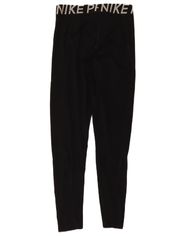 Nike Mädchen-Leggings mit Grafik, 12–13 Jahre, groß, schwarzes Polyester