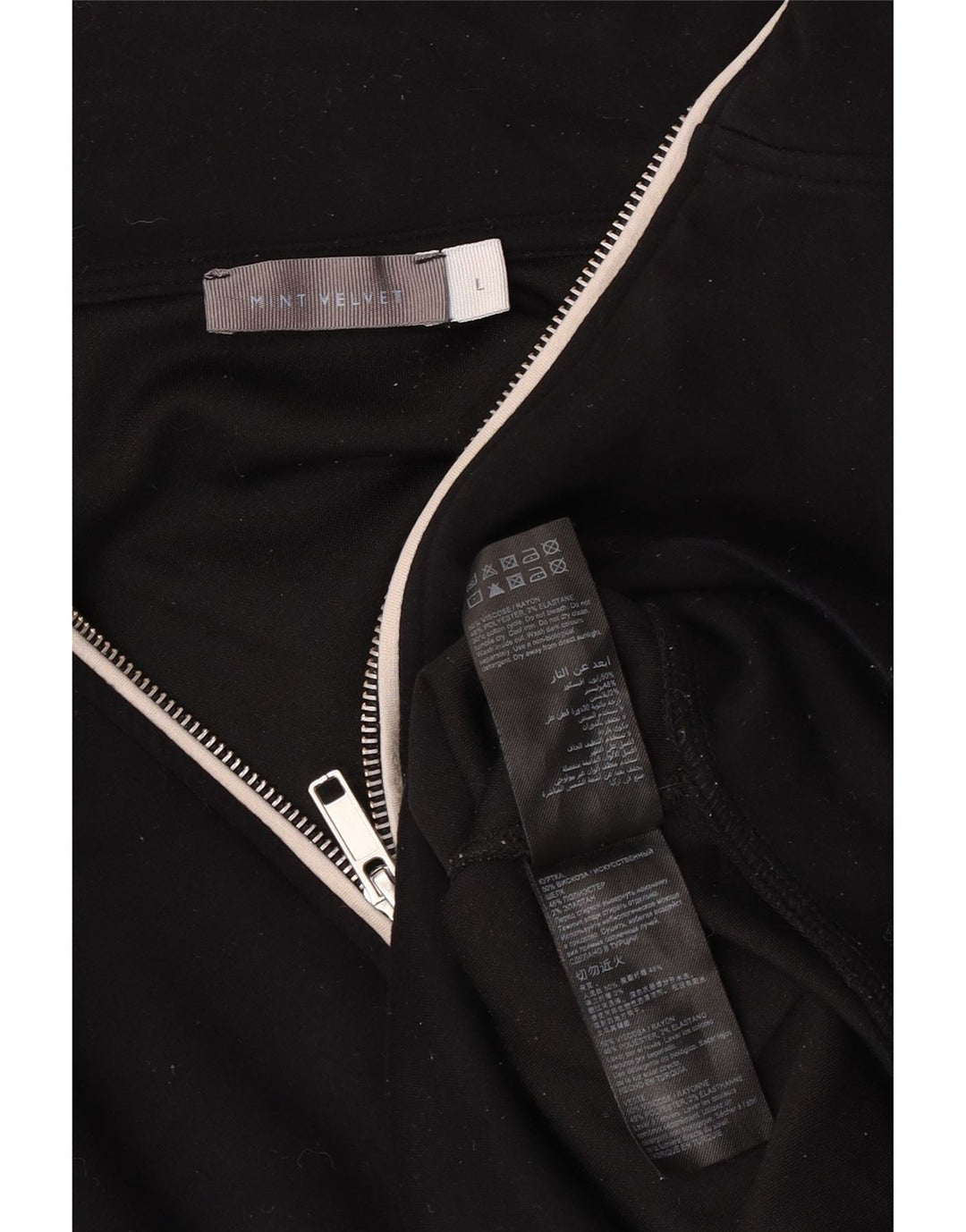 MINT VELVET Damen-Trainingsanzug-Top-Jacke, UK 16, Größe L, Schwarz, Farbblock