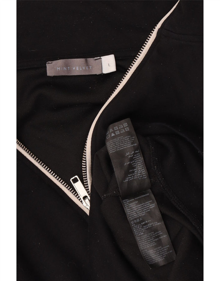 MINT VELVET Damen-Trainingsanzug-Top-Jacke, UK 16, Größe L, Schwarz, Farbblock