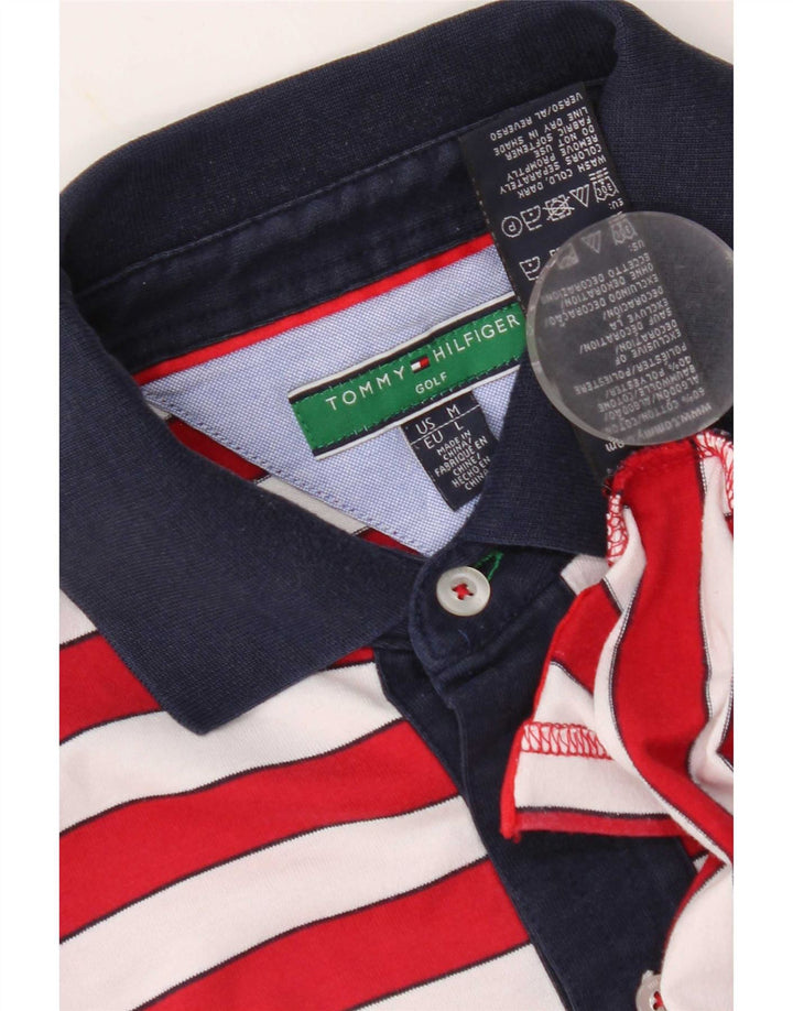 Tommy Hilfiger Rugby-Poloshirt für Herren, mittelrot, gestreift, Baumwolle