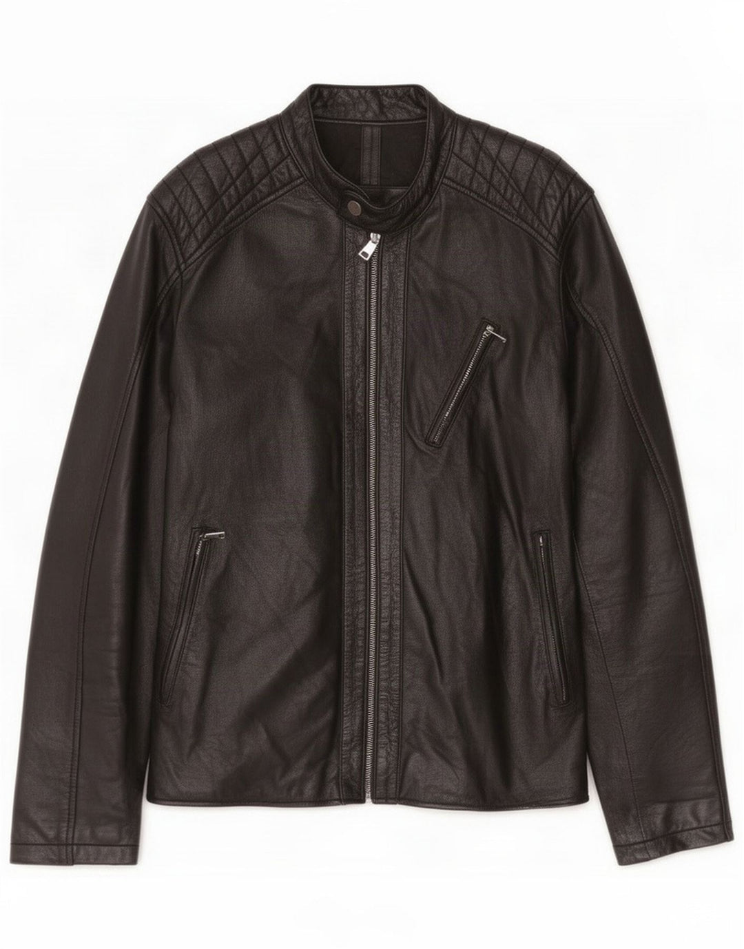 Conbipel Herren Lederjacke Größe 50 Large Schwarz