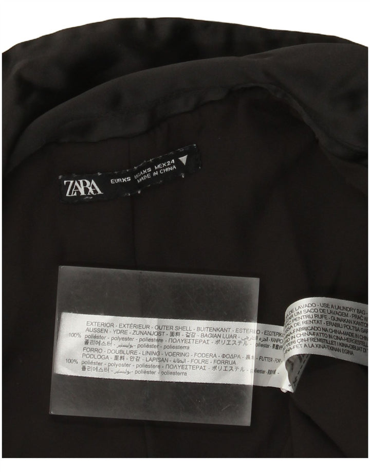 Zara Womens Open Overcoat UK 6 XS Schwarz Polyester