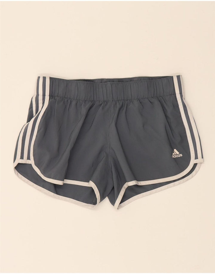 ADIDAS Womens Sport Shorts UK 14 Medium  Grey Polyester Vintage Adidas and Second-Hand Adidas from Messina Hembry 