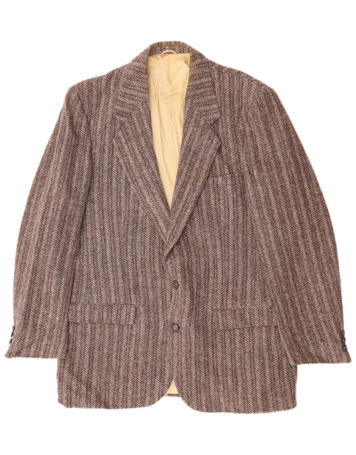 HARRIS TWEED Herren-Blazer mit 2 Knöpfen, UK 38, mittelgrau gestreift
