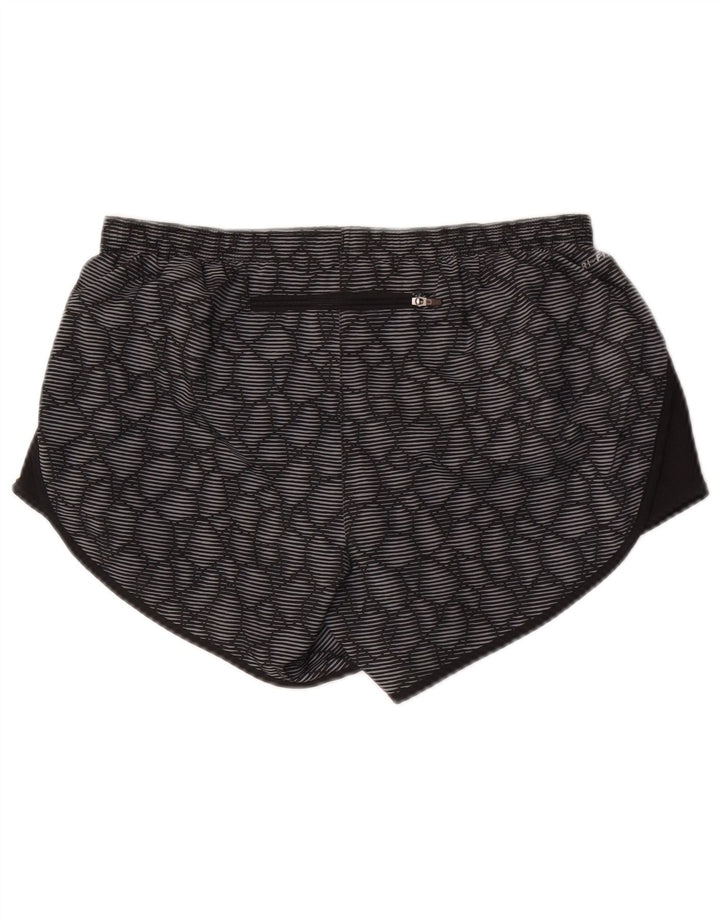 Nike Damen Dri Fit Sport Shorts UK 10 Small Graues geometrisches Polyester