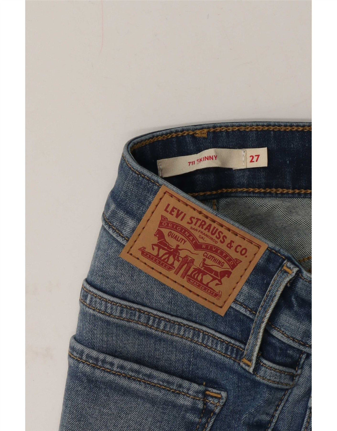 Levi's Damen 711 Skinny Jeans W27 L28 Blau
