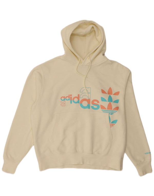 Adidas Herren Graphic Hoodie Pullover XL aus weißer Baumwolle