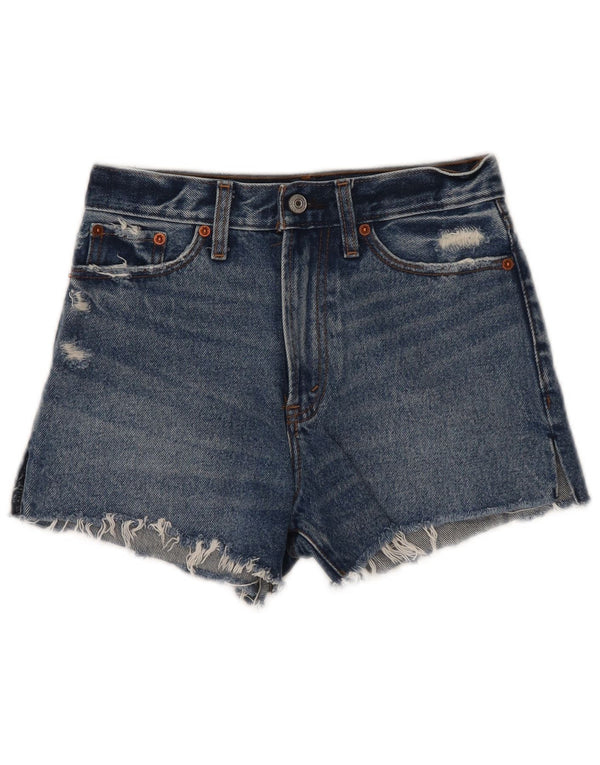 Abercrombie & Fitch Damen Jeansshorts W24 XS Blaue Baumwolle