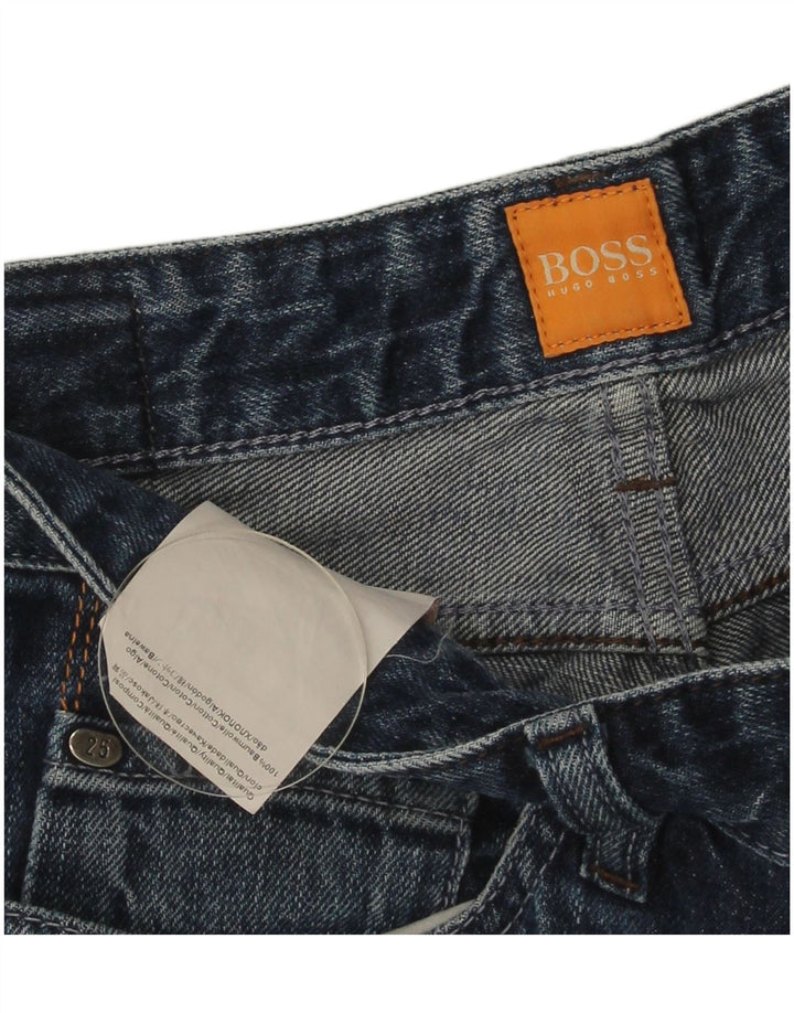 Hugo Boss Herren Straight Jeans W31 L34 Blaue Baumwolle