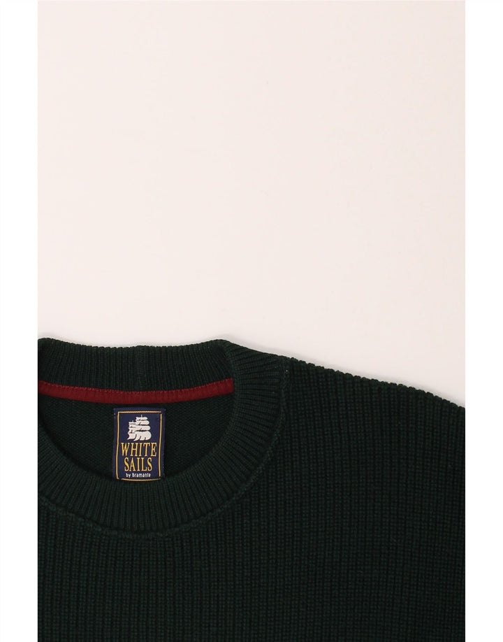 BRAMANTE Mens Crew Neck Jumper Sweater XL Green Argyle/Diamond Vintage Bramante and Second-Hand Bramante from Messina Hembry 
