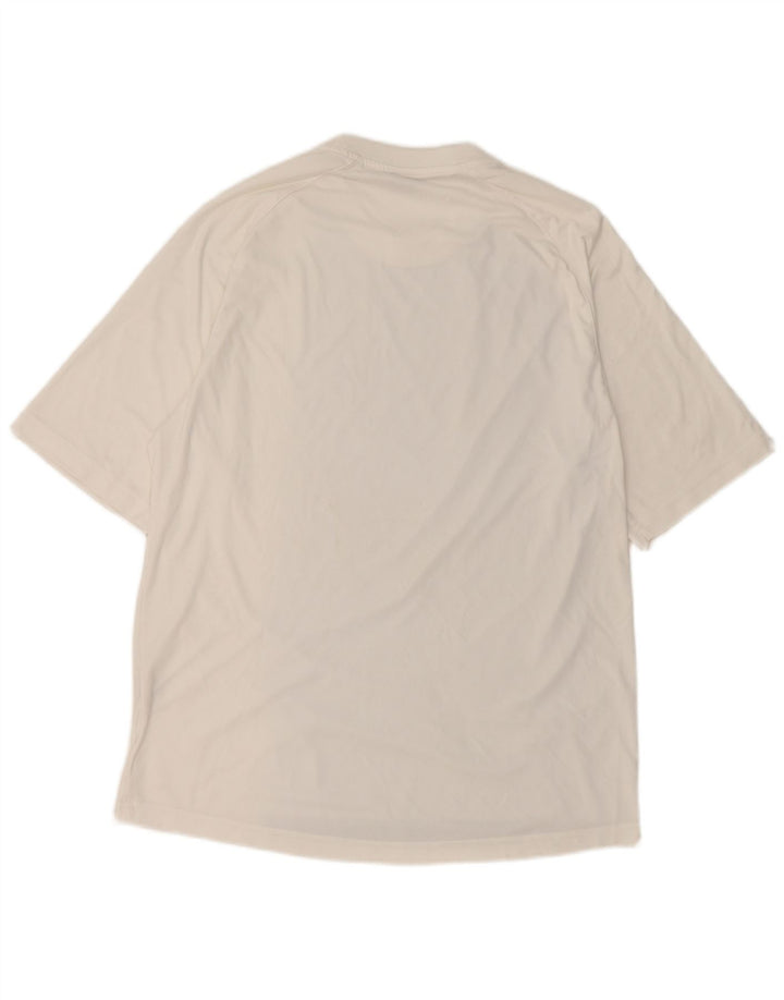 Nike Herren-T-Shirt mit Grafik, UK 39/40, mittelweißes Colourblock-Polyester