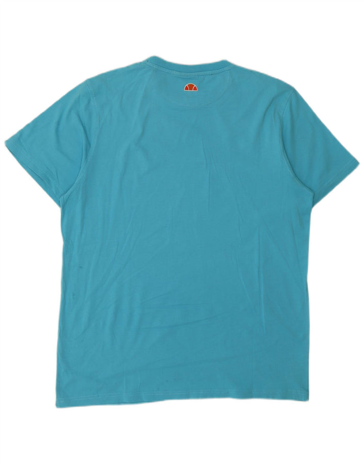 Ellesse Herren Grafik T-Shirt Top XL Blau Baumwolle