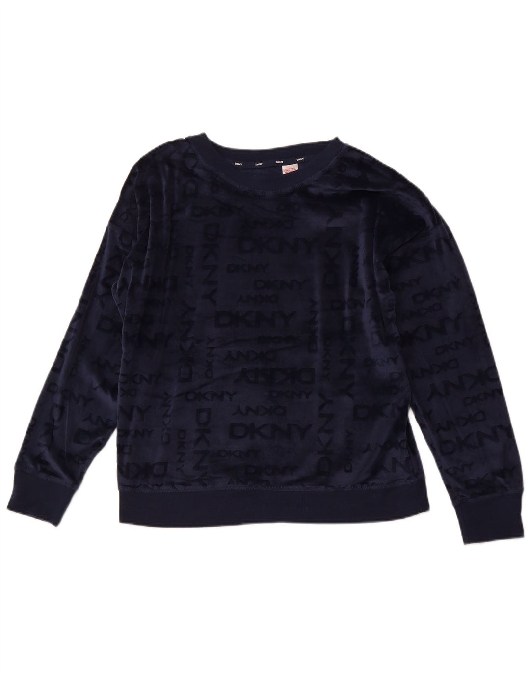 DKNY Damen-Fleecepullover mit Grafik, UK 14, mittelmarineblau, Polyester