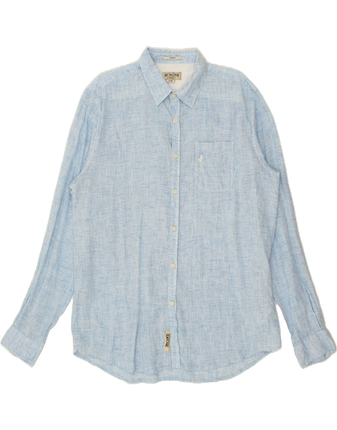MARLBORO CLASSICS Herren Custom Fit Hemd 2XL Blaues Leinen