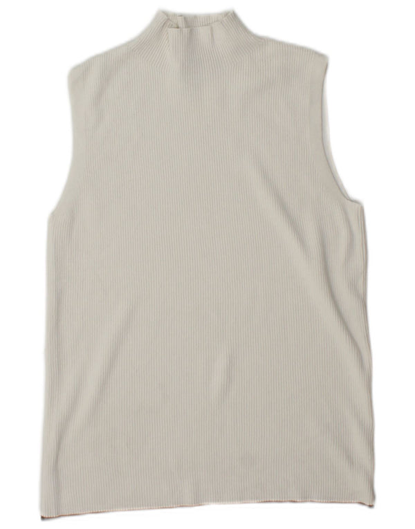 Marks & Spencer Damen Weste Top UK 14 Large Weiße Viskose