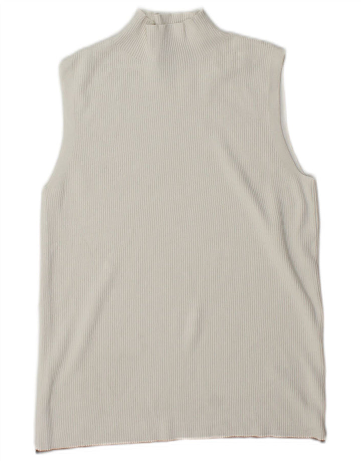 Marks & Spencer Damen Weste Top UK 14 Large Weiße Viskose
