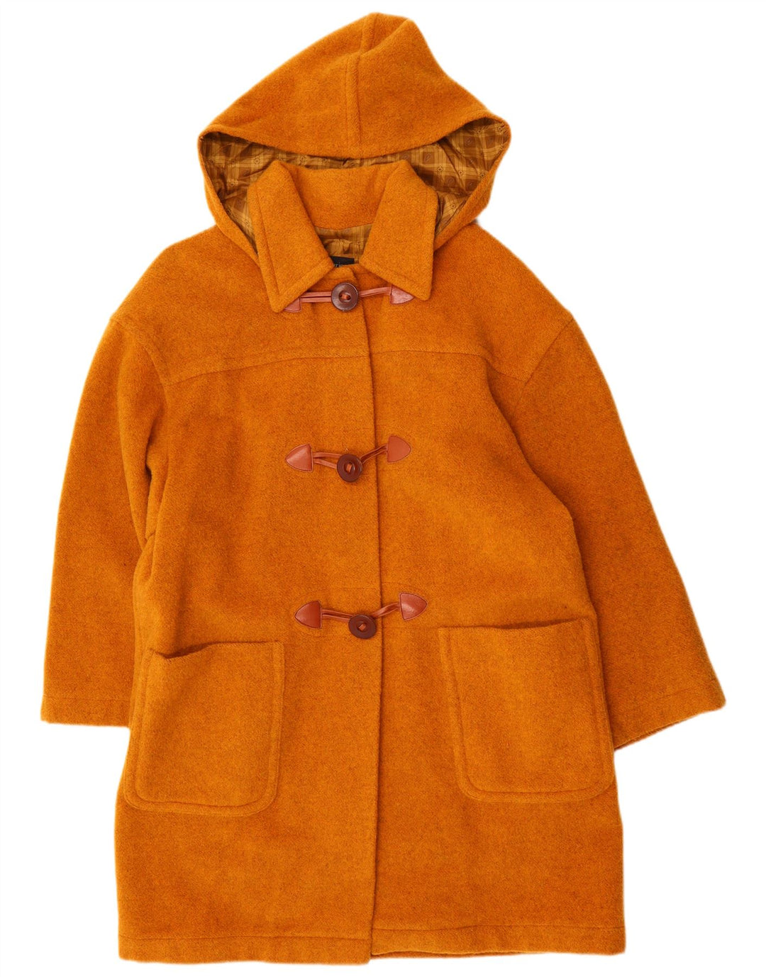 SUPERIOR Damen Dufflecoat mit Kapuze UK 18 XL Orange Wolle