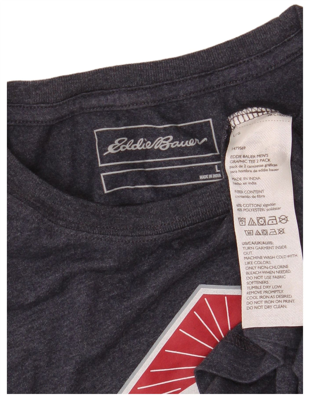 EDDIE BAUER Herren-T-Shirt mit Grafik, groß, marineblau, Baumwolle