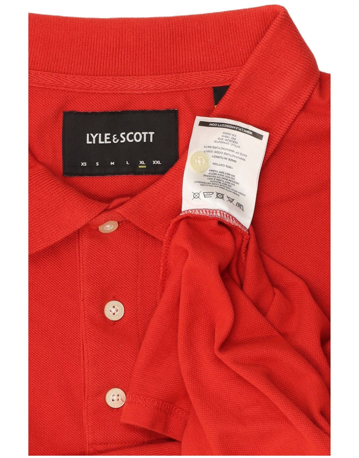 Lyle & Scott Herren-Poloshirt XL aus roter Baumwolle