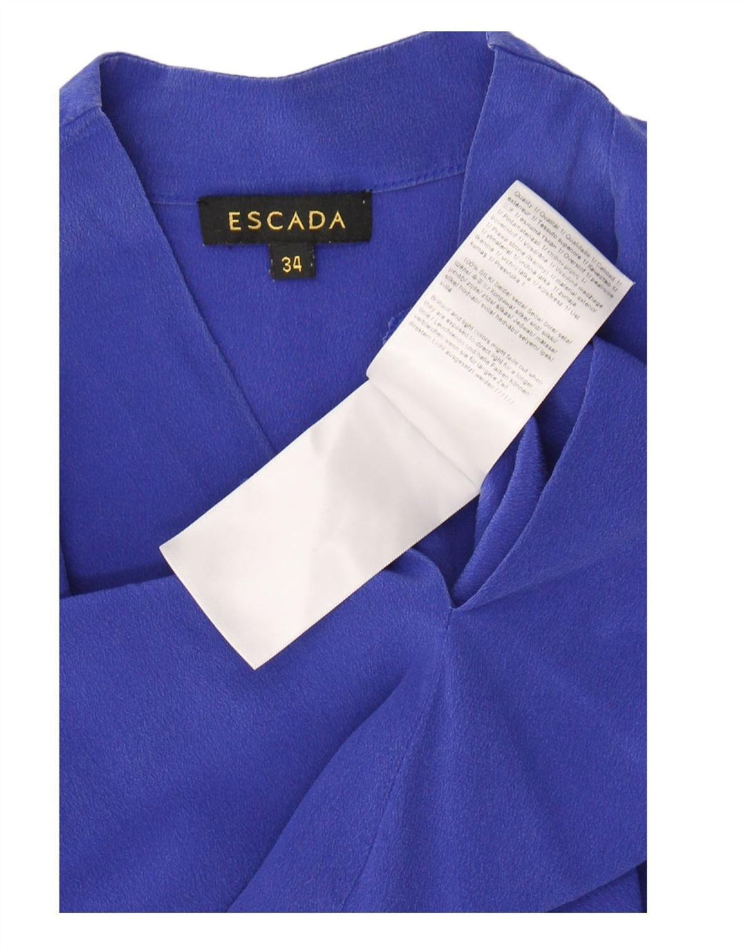 ESCADA Womens Oversized Blouse Top EU 34 XS Blue Silk