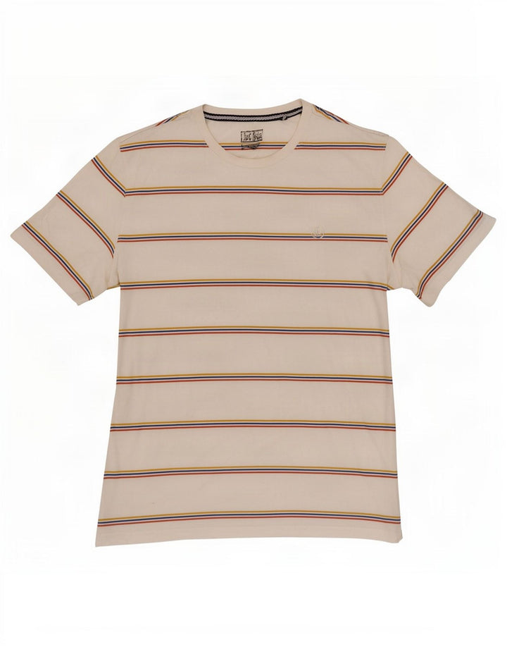 Fat Face Herren-T-Shirt aus Baumwolle, groß, weiß gestreift