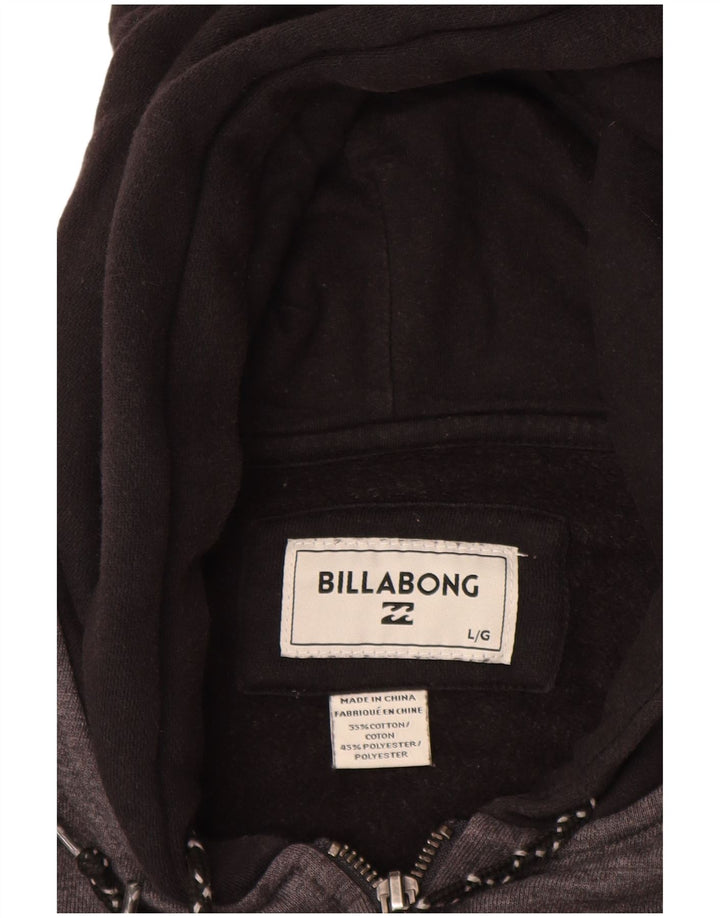 Billabong Herren-Kapuzenpullover mit Reißverschluss, groß, graue Baumwolle