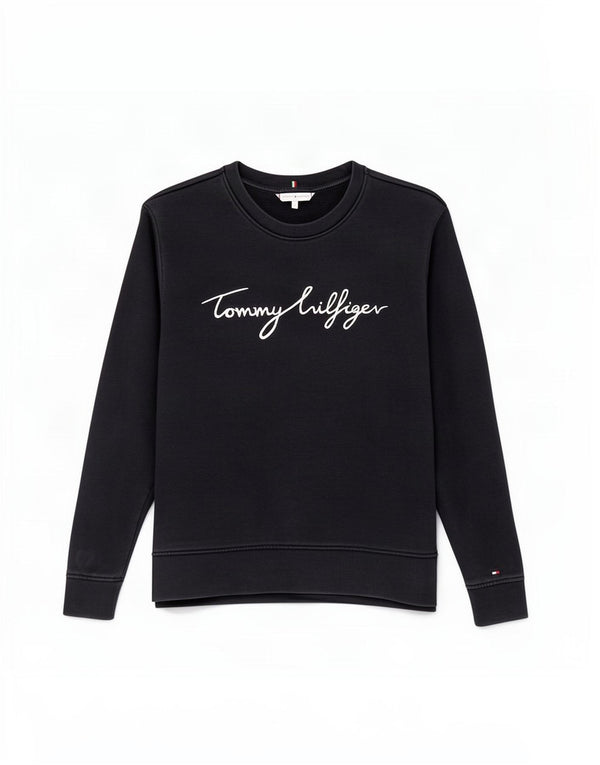 Tommy Hilfiger Damen Grafik-Sweatshirt-Pullover UK 10 Small Marineblau