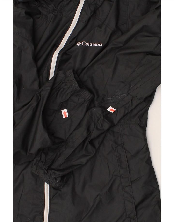 COLUMBIA Womens Hooded Rain Jacket UK 14 Medium Black Polyester Vintage Columbia and Second-Hand Columbia from Messina Hembry 