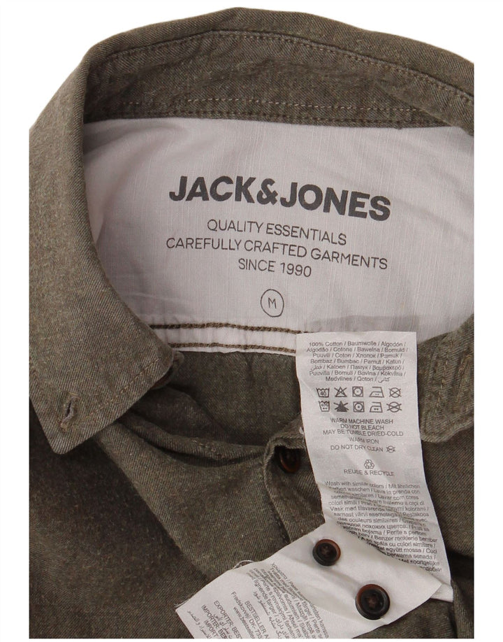 Jack & Jones Herrenhemd aus mittlerer Khaki-Baumwolle