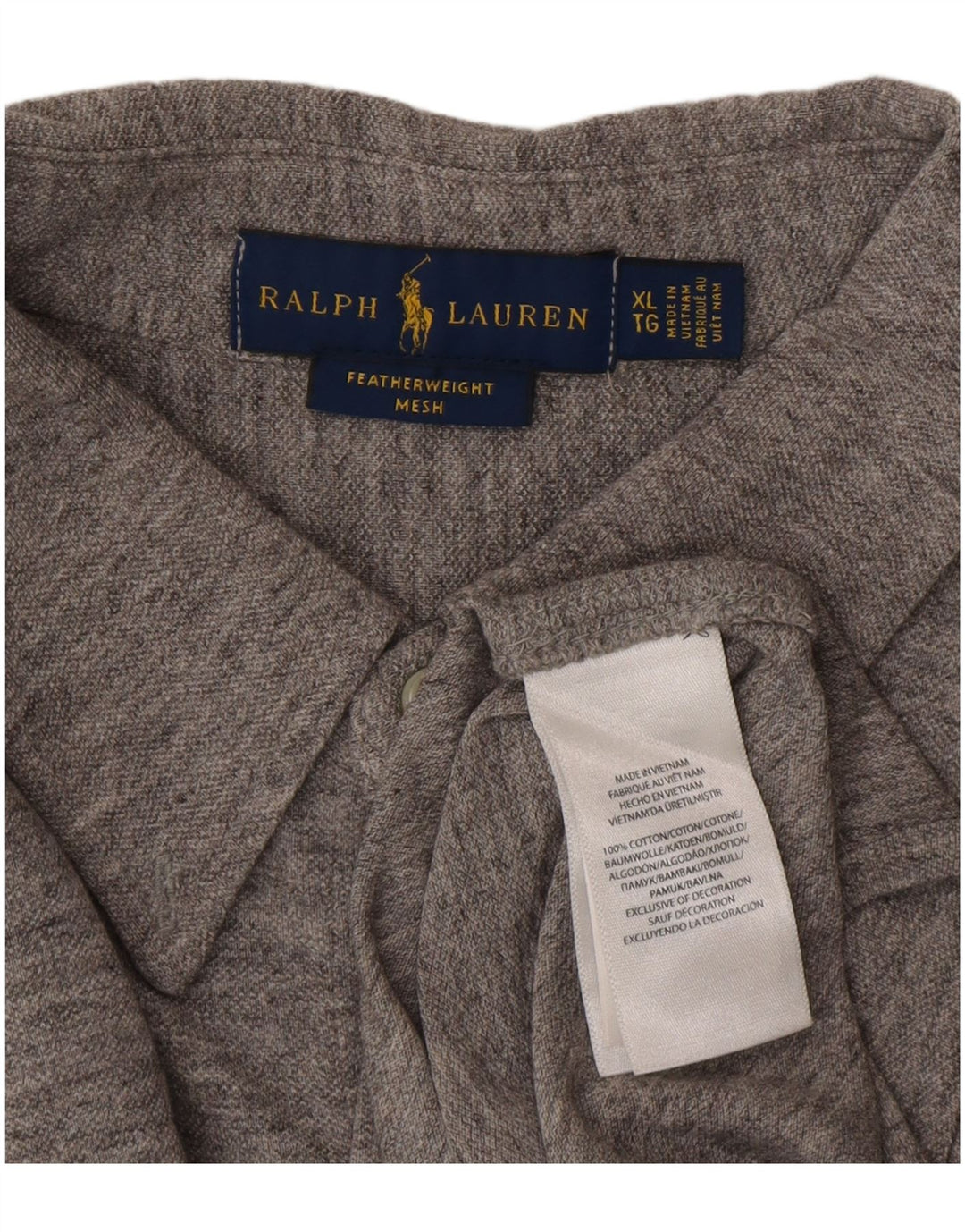 Ralph Lauren Herrenhemd XL, grau gefleckte Baumwolle