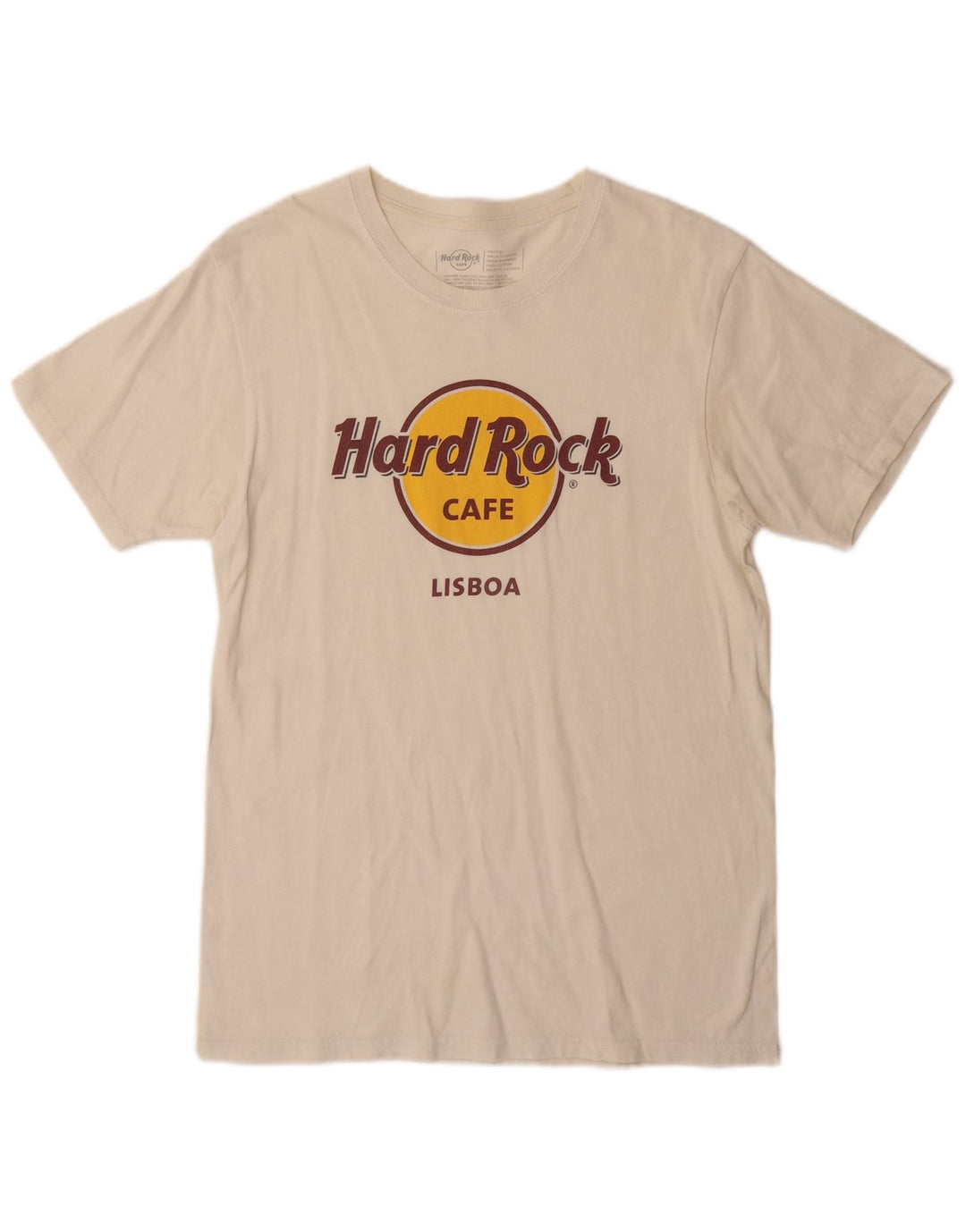 Hard Rock Cafe Herren Lisboa Grafik-T-Shirt aus mittelweißer Baumwolle