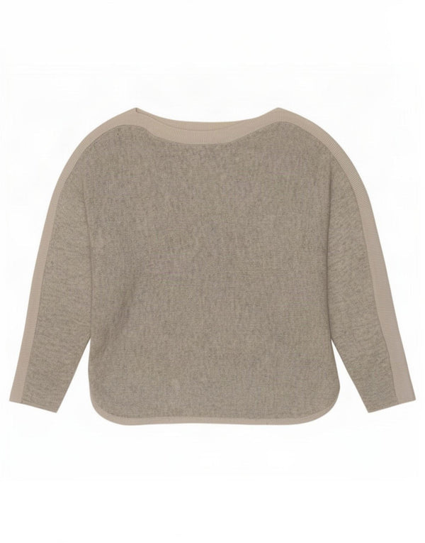 Oasis Damen-Pullover mit U-Boot-Ausschnitt, UK 16, Größe L, graue Farbblock-Viskose