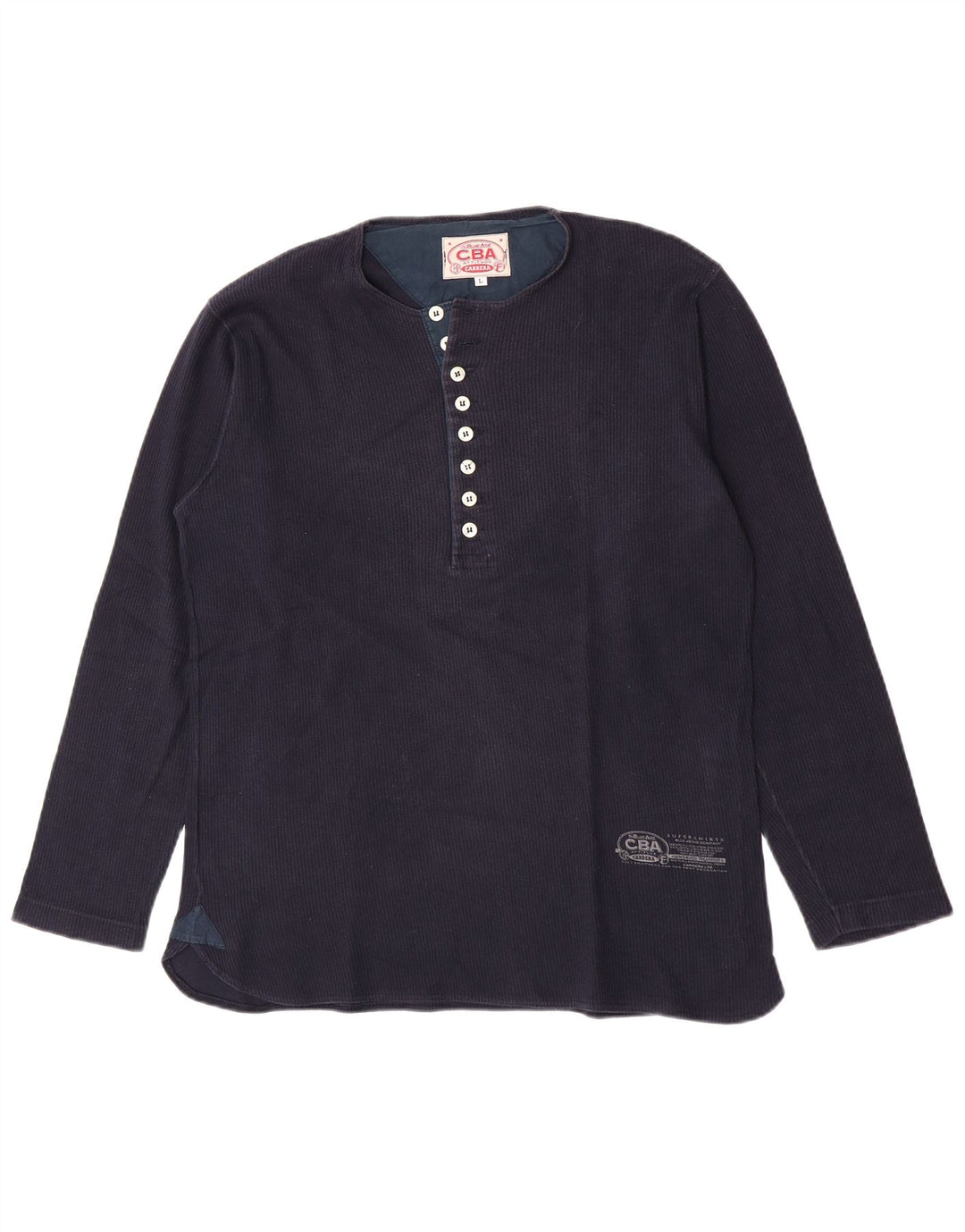 Carrera Herren-Top, langärmelig, groß, marineblau, Baumwolle
