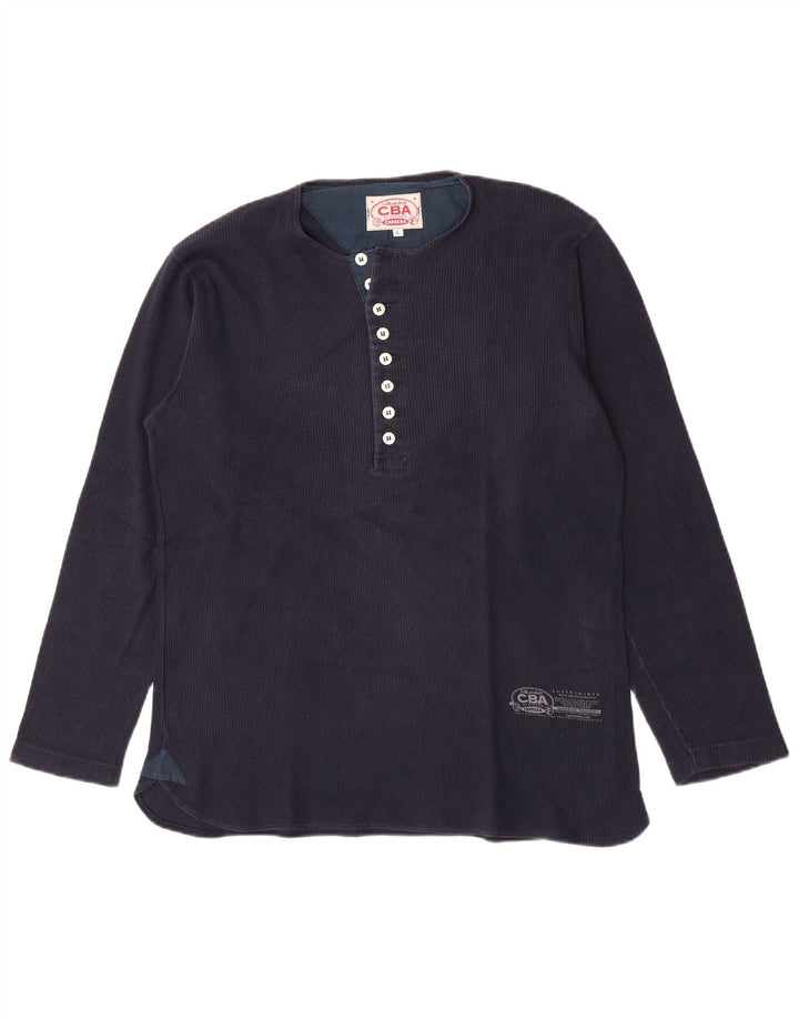 Carrera Herren-Top, langärmelig, groß, marineblau, Baumwolle