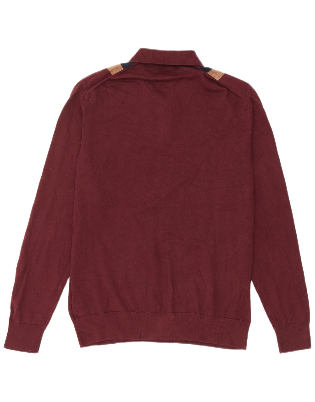 MARKS & SPENCER Herren-Pullover mit Polokragen, mittelgroß, Burgunderrot, Farbblock