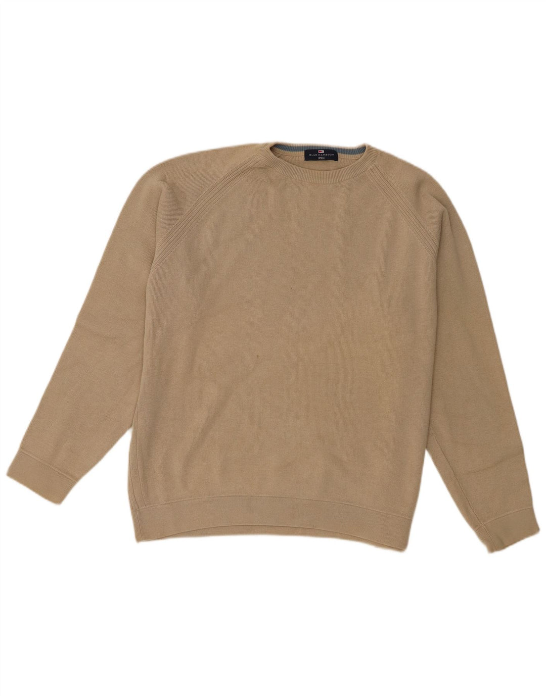 Marks & Spencer Herren-Pullover mit Rundhalsausschnitt, mittelbeige Baumwolle