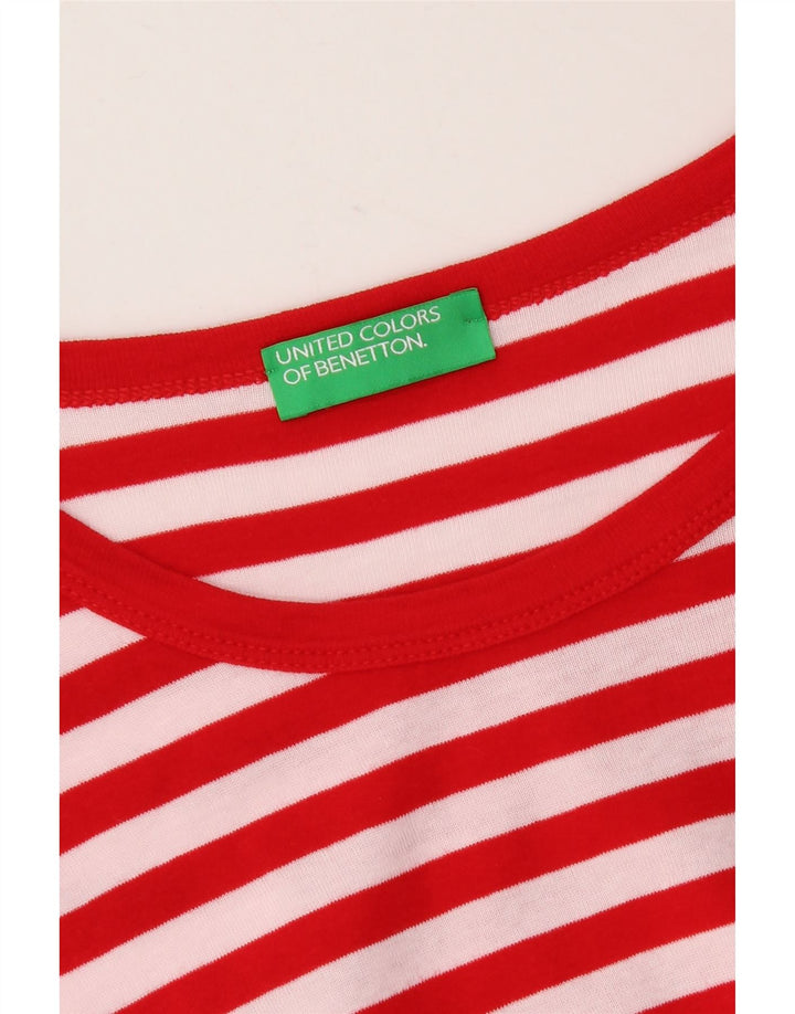 Benetton Damen T-Shirt Top UK 10 Small Rot gestreift