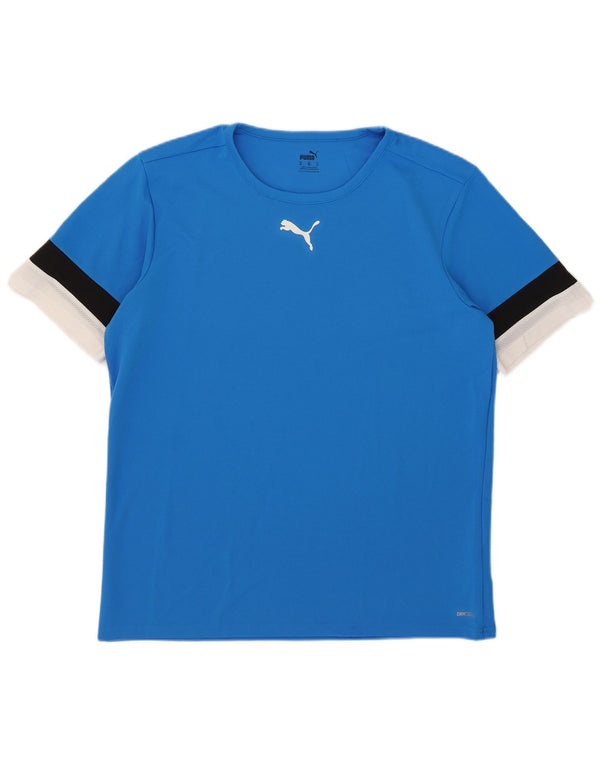 Puma Herren T-Shirt Top XL Blau Colourblock Polyester