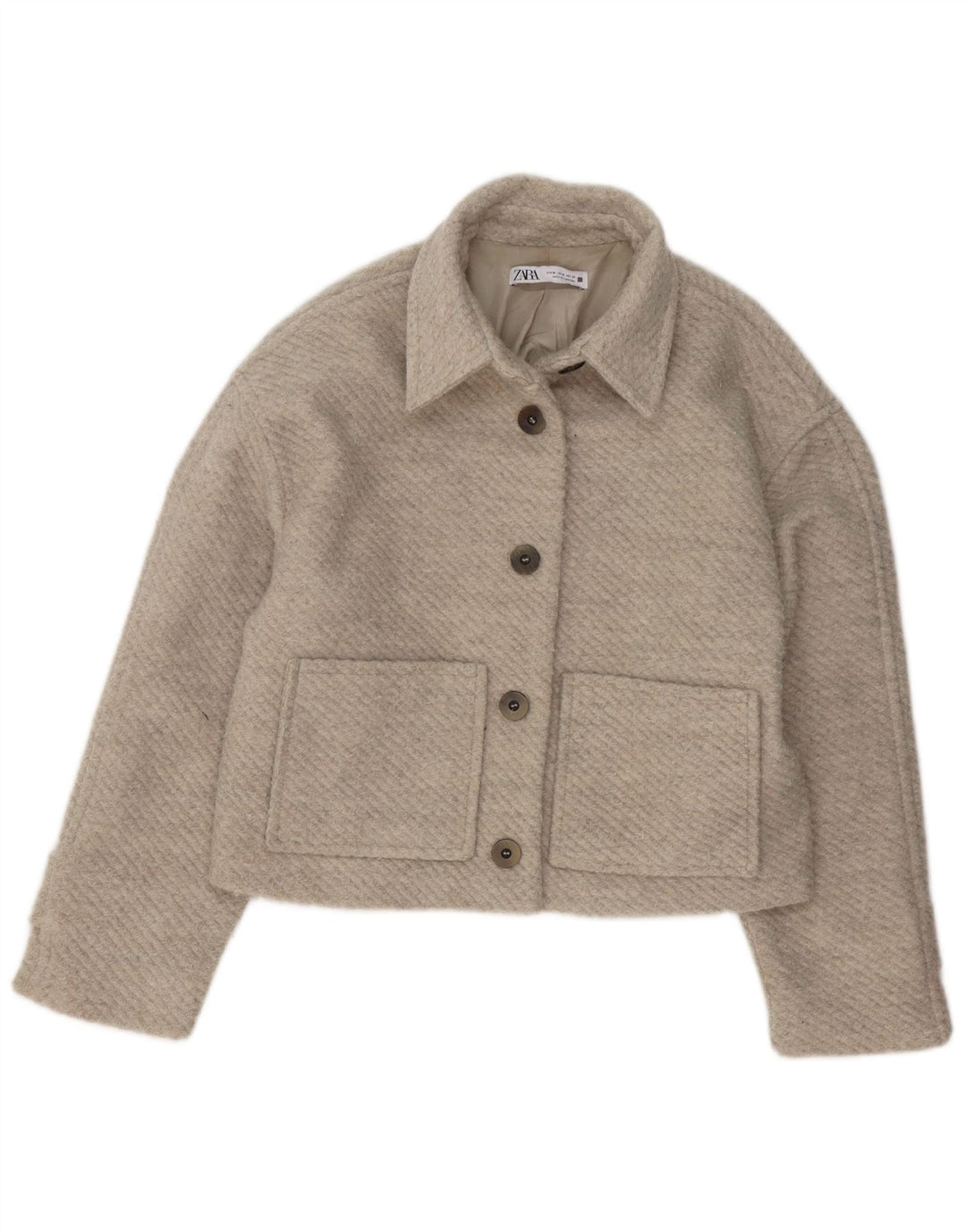 ZARA Damen Bomberjacke UK 14 Medium Beige