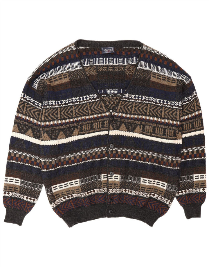ALLISON WINGATE Herren-Cardigan-Pullover IT 56 2XL Mehrfarbig Fair Isle