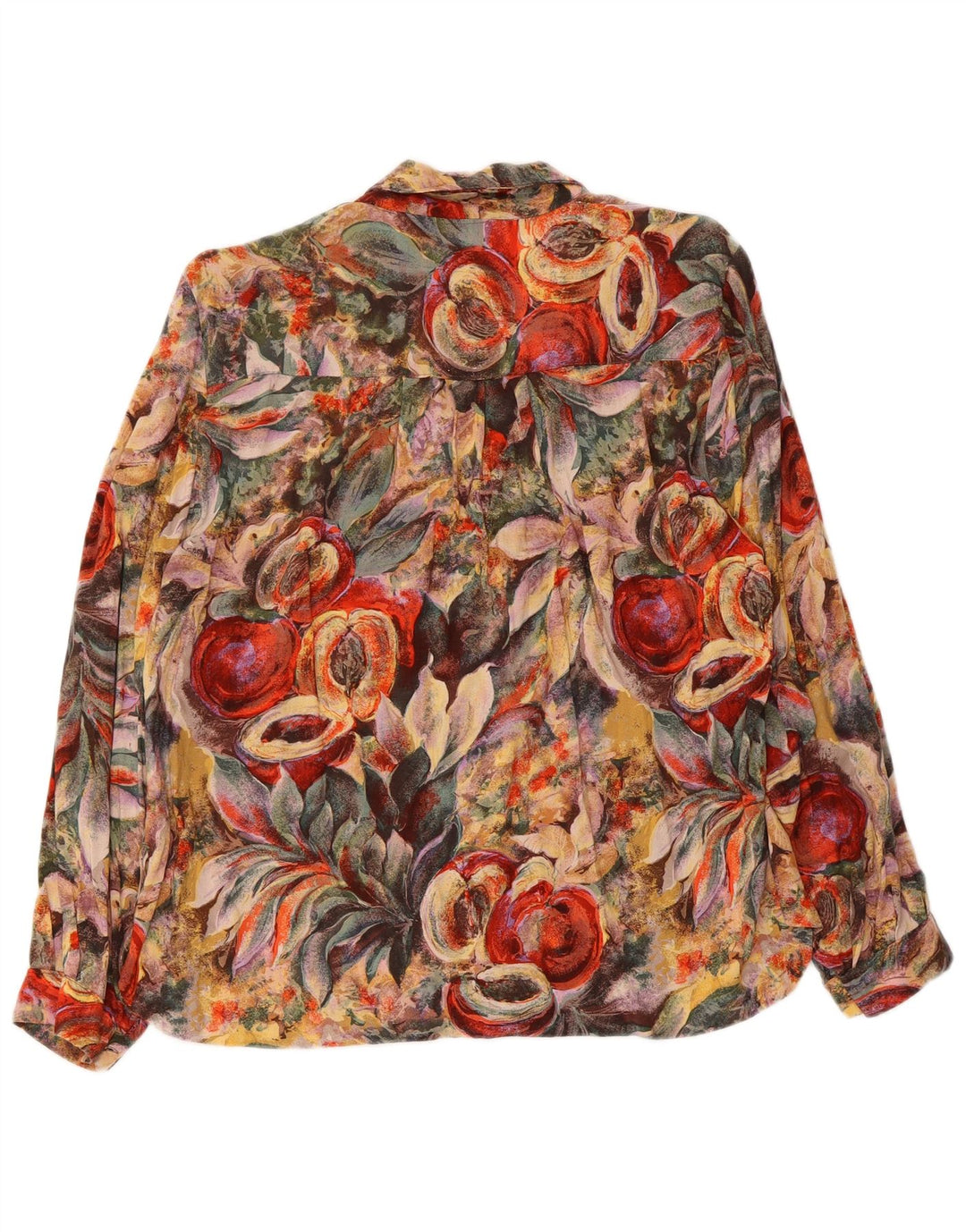 Vintage Damen Hemdbluse UK 16 Großes mehrfarbiges Blumenmuster