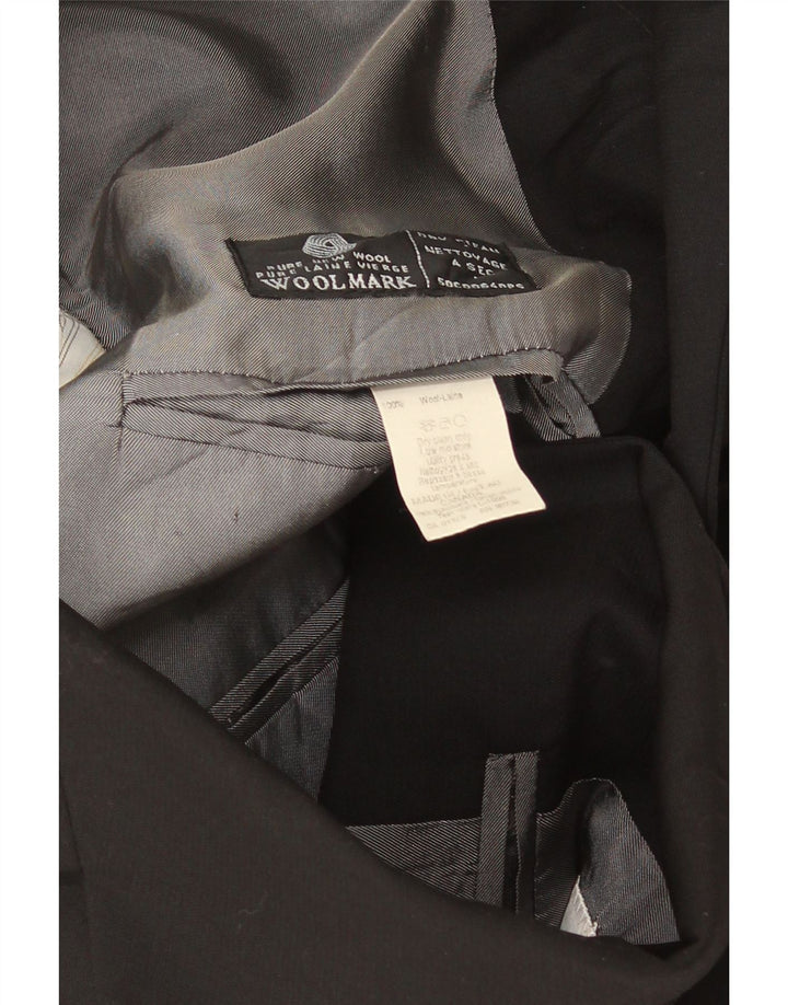 Calvin Klein Herren 3-Knopf-Blazerjacke UK 38 Mittelschwarze Wolle