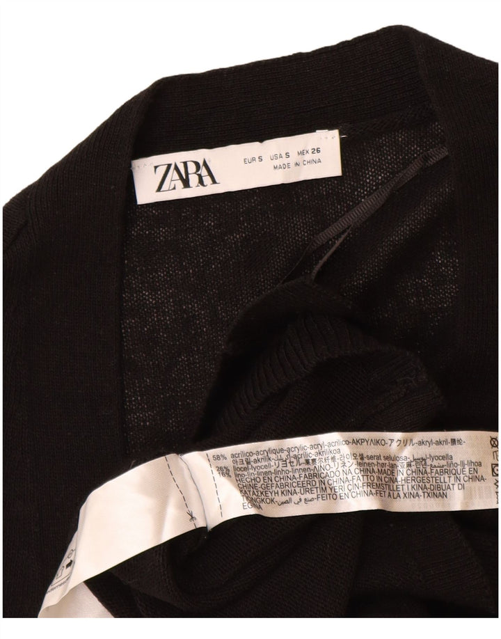 Zara Damen-Cardigan-Pullover UK 10 Small Schwarz Acryl